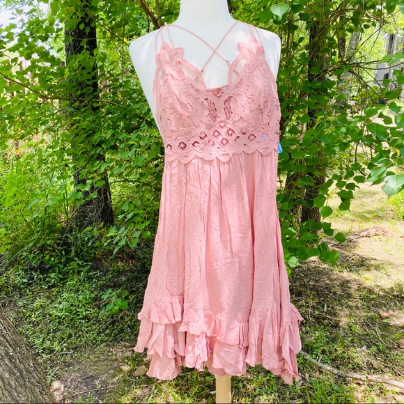 Free People Adella Rose Lace Mini Slip Dress NWT - Picture 5 of 8